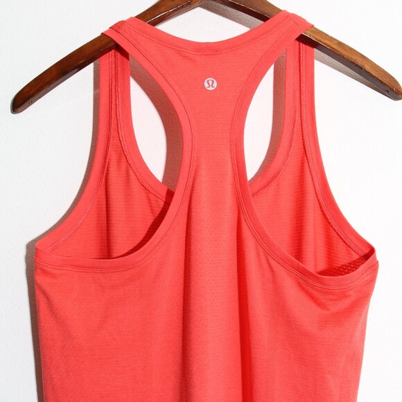 Lululemon Swiftly Tech Racerback Tank Top Pink Coral Mesh Silverescent Size 6 - Picture 8 of 9
